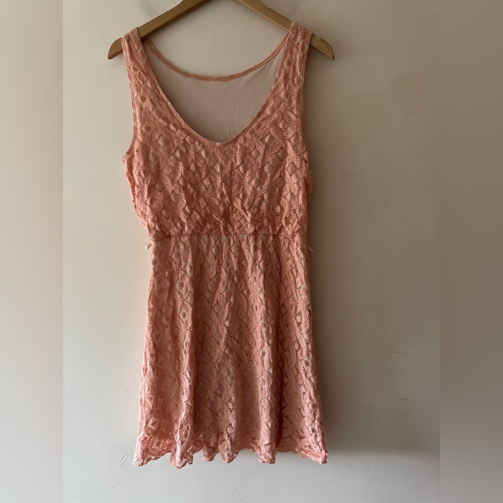 Vintage Deb Pink Floral Lace Dress Y2K - Picture 3 of 6